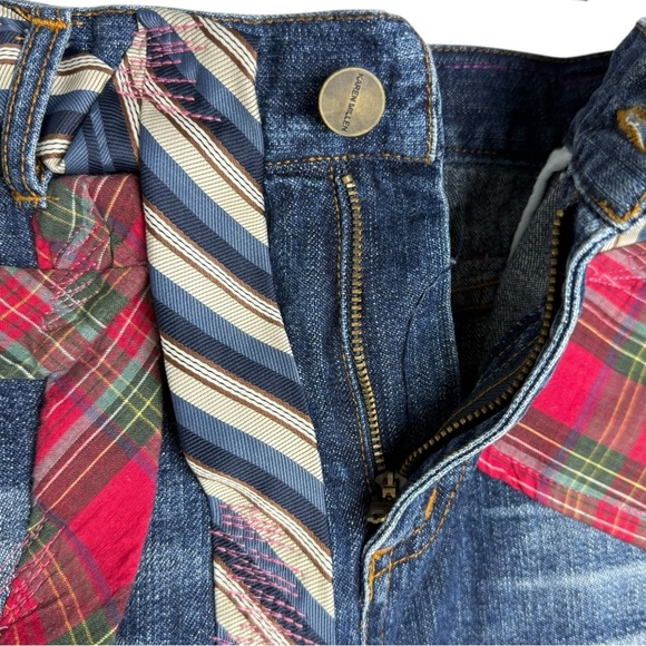 Vintage Y2K Denim Plaid Micro Mini Skirt Size 4 Karen Millen - Picture 7 of 8